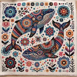 Scandinavian Whale Cross Stitch Pattern | TidyPatterns